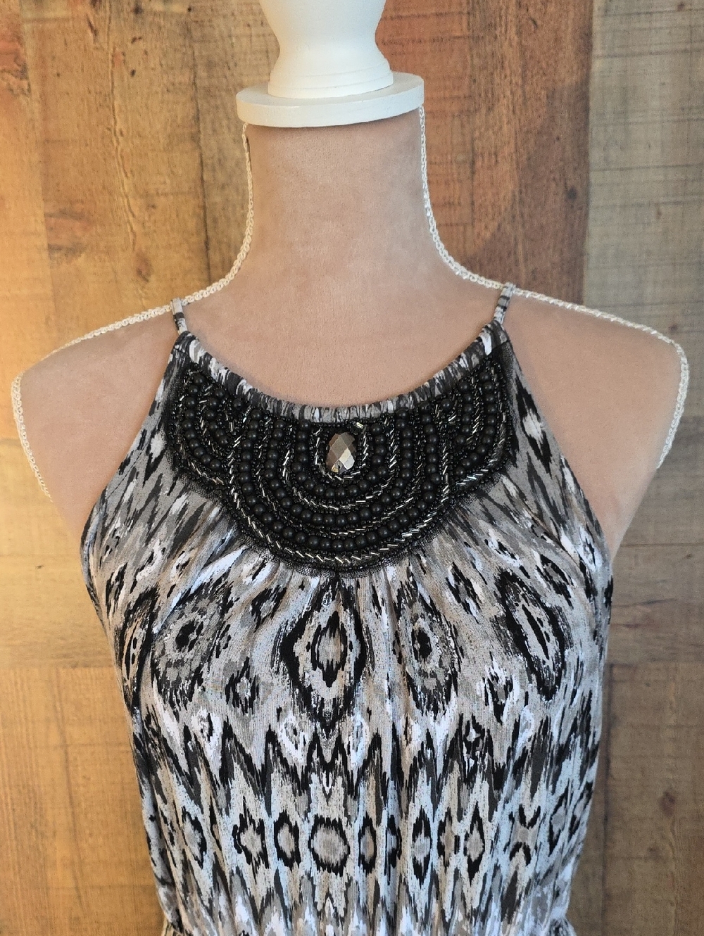 EUC Lane Bryant Black and White Geometric Mini Dress - Picture 3 of 8